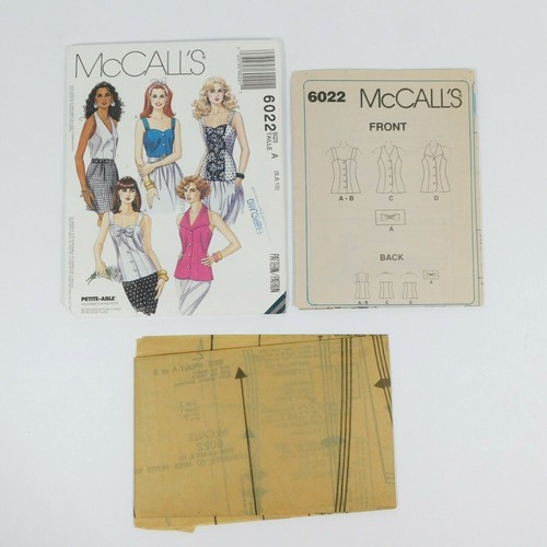 McCalls 6022 Misses Top Sewing Pattern Size 6-10 UNCUT OOP Princess Button Up - Picture 2 of 4
