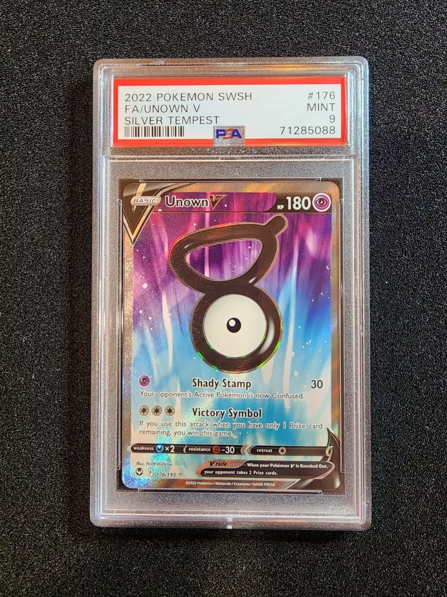 2022 Pokemon SWSH Silver Tempest 176 Full Art/Unown V PSA 9 MINT –  CardDogTCG