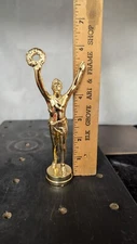 Vintage Gold Metal Male Victory Trophy Topper Figure
