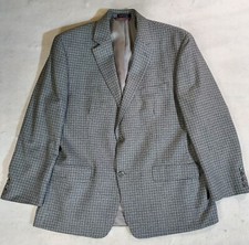 IZOD Signature Checkered Two Button Blazer Sport Coat Jacket Mens Size 44 Reg