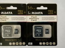 2-PK RiDATA Micro SDHC Class 10 16GB w/ SD Adapter