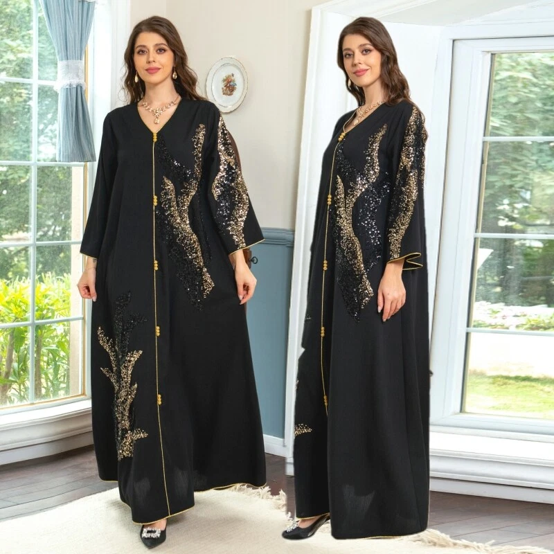 Black deals gold abaya