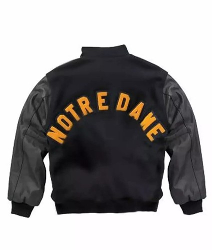 Vintage Style Rudy Notre Dame Varsity Bomber Jacket Fighting Irish - Picture 3 of 4
