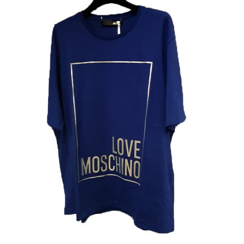 T-Shirt donna Love Moschino W 4 F87 22 M 3517 maglia manica corta cotone  blu | eBay
