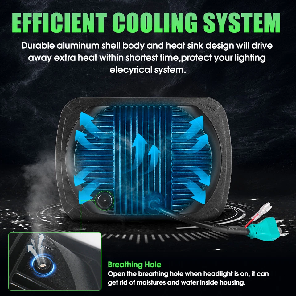 For Freightliner FL50 FL60 FL70 FL80 MT35 MT45 7x6'' 5x7 LED Headlight DRL Hi-Lo - Image 4 of 4