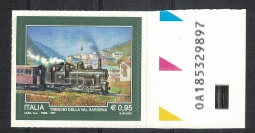 TRENINO DELLA VAL GARDENA. BORDO DI FOGLIO CON IL NUMERO DI TAVOLA. ANNO 2017 - Foto 3 di 4