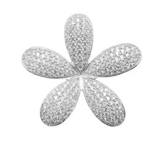 SOLID 925 STERLING SILVER HAWAIIAN PLUMERIA FLOWER SLIDE PENDANT CZ RHODIUM