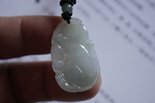 Certified Natural Jade Grade A Untreated Icy Jadeite Monkey Pendant #P1236 - Picture 6 of 11