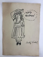 Andy Warhol COA Art Painting Original Drawing Vintage Paper Signed