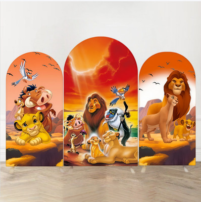 Lion King Simba Arch Backdrop Cover Birthday Photo Background Party Decoration