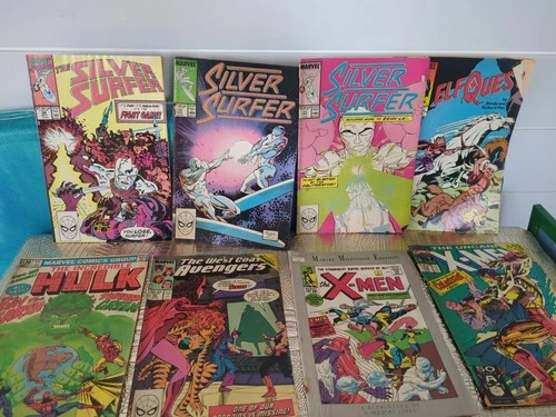 Vintage Lot 32 Marvel Comics Comic Books Silver Surfer Avengers Groo Ghost Rider