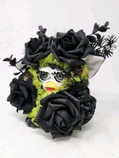 OOAK Original Furby Vintage Gothic Floral Black Rose Moss Non Verbal