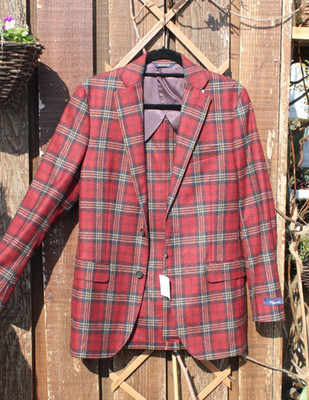 Brooks Brother 1818 Fitzgerald Herren Rot Tartan Blazer 36R