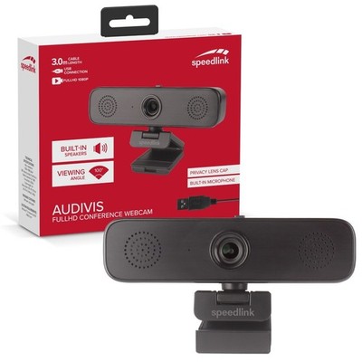 Speedlink AUDIVIS Videokonferenz Webcam Lautsprecher + Mikrofon 1080p Full-HD