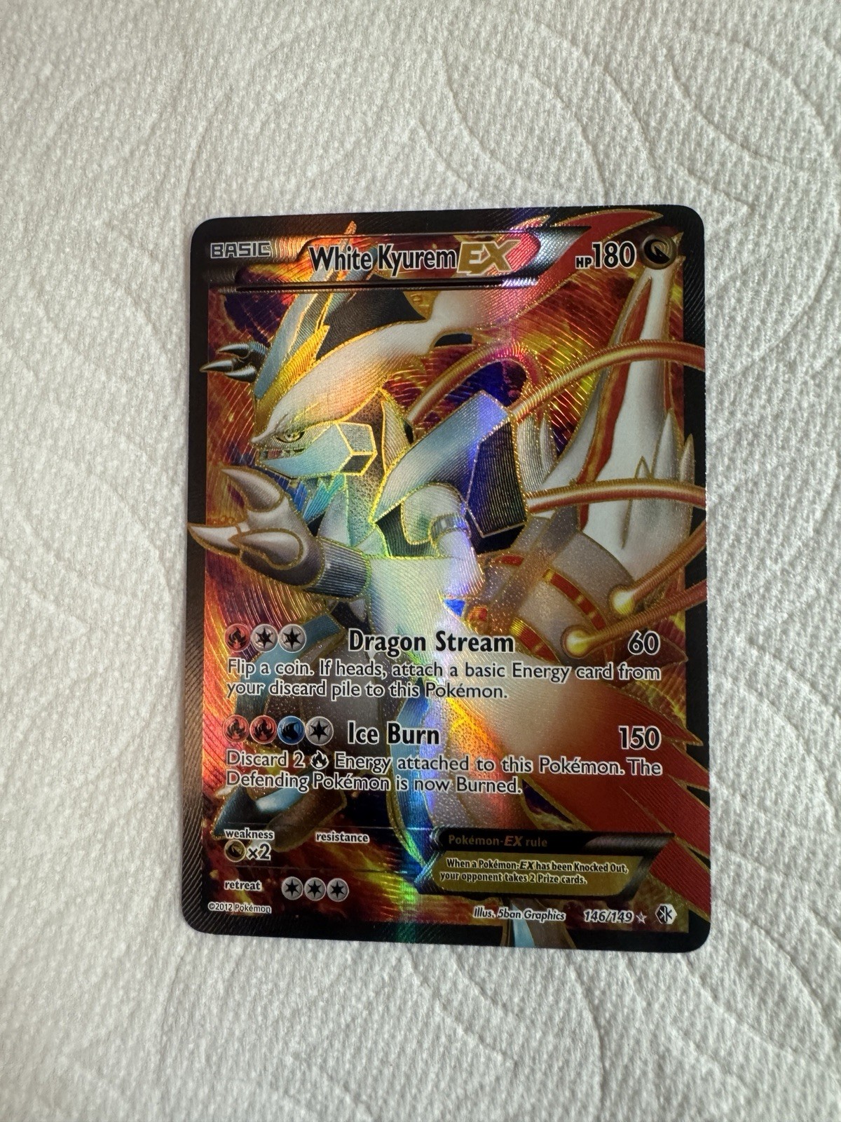 White Kyurem EX (146 Full Art) 146/149 Boundaries Crossed Holo (NM)