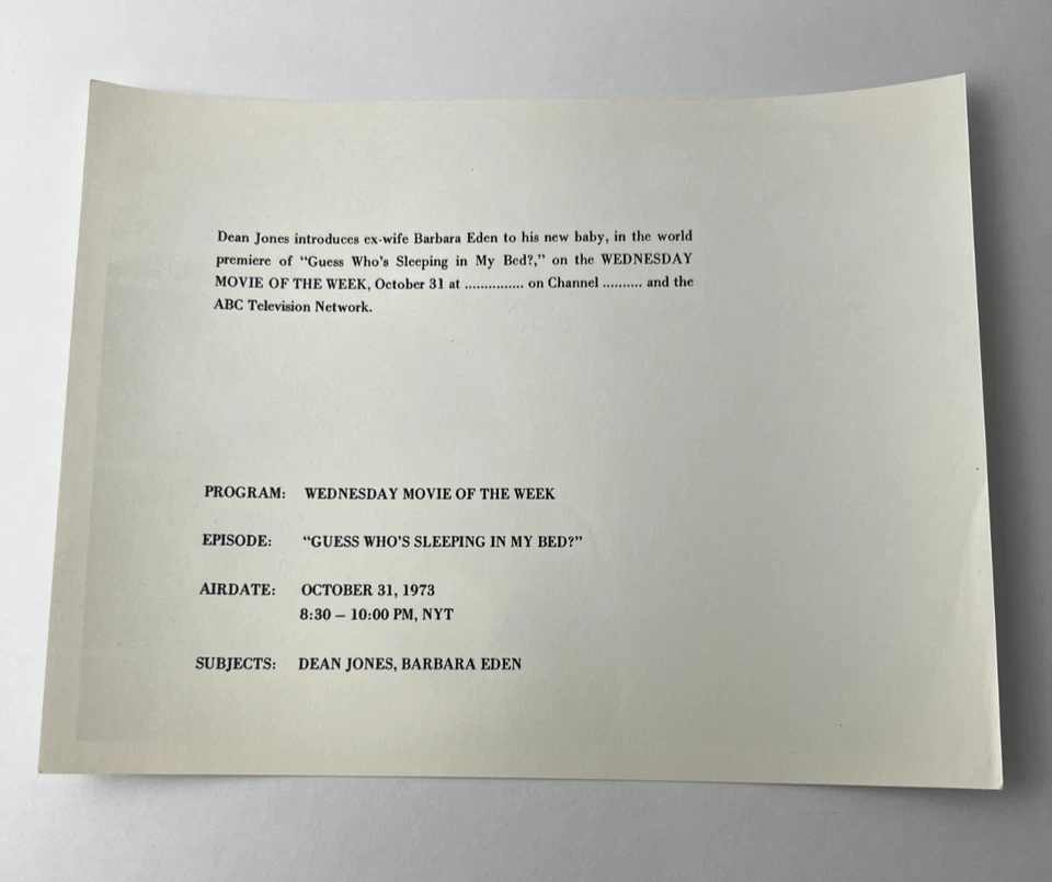 Dean Jones Barbara Eden Press Photo Original Vintage - Image 2 of 2