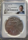 2016 Silver Eagle 30th Anniversary NGC MS70 Ronald Reagan Portrait Label 071915