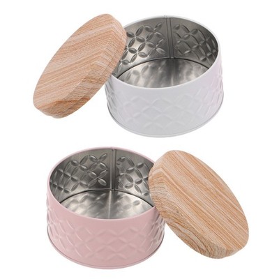 2 Pcs Holiday Metal Cookie Tins Chocolate Storage Cans Containers