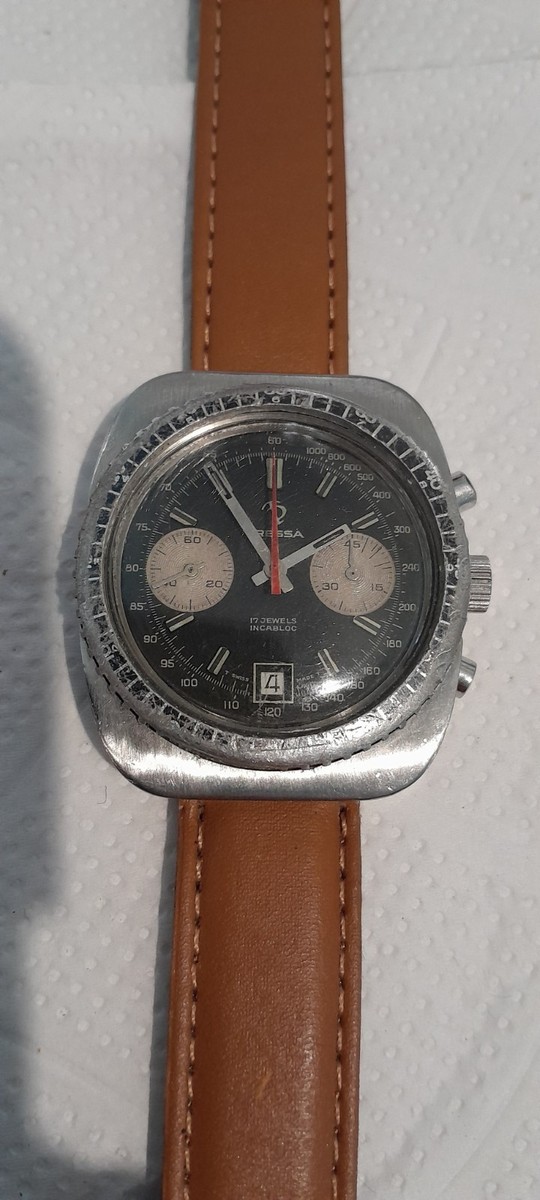 VTGE TRESSA CHRONOGRAPH MENS WATCH REF 557. VALJOUX 7734 MVT. 44