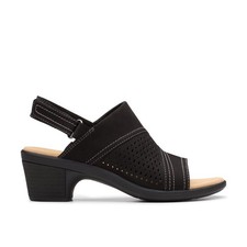 Clarks Women's Emily 2 Mist Sandal Black Nubuck - 26181674, Black