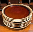 Vintage Hull Pottery Brown Drip Dinner Plate 10.5" USA Vintage Set of 9