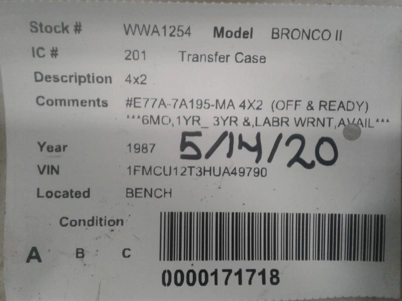 Transfer Case 2WD Fits 87-90 BRONCO II 617213 - Image 4 of 4