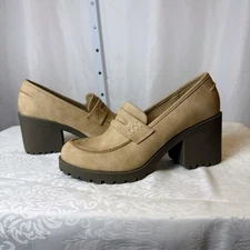 Dirty Laundry Lita Chunky Heeled Loafers Taupe Lug Sole Platform Women’s 7.5