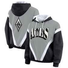 Women's WEAR by Erin Andrews Black/Gray Las Vegas Aces Colorblock Full-Zip