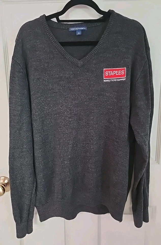 Suéter XL Gris Autoridad Portuaria 2 Grapas Bordadas Logo Acrílico Cuello Redondo Foto 3 de 4