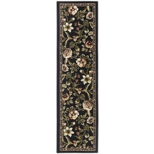 HOME DYNAMIX Optimum Amell  Floral Runner Area Rug, Black/Green, 1'9"x7'2"