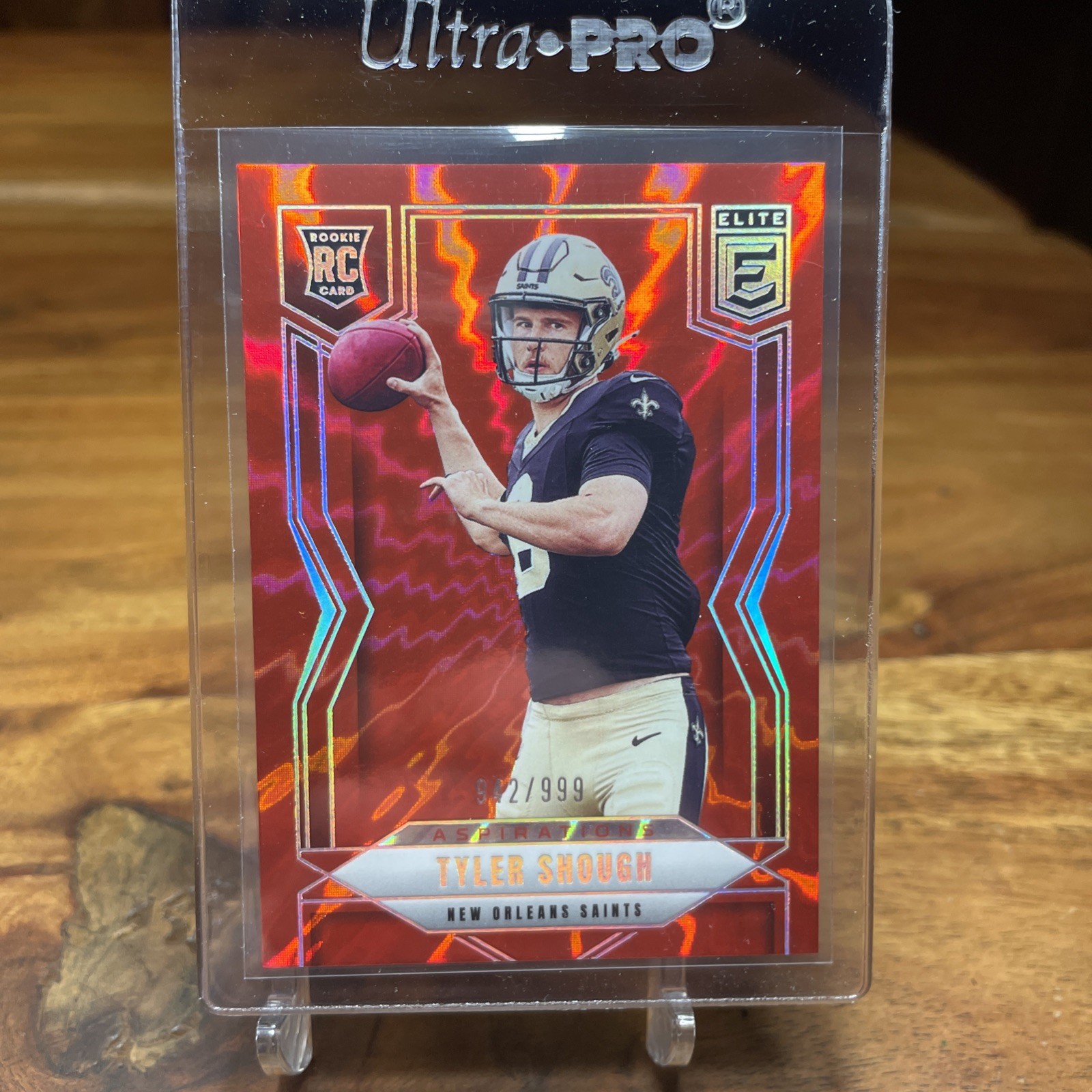 2025 Donruss Elite Tyler Shough Rookie Card #178 RED ASPIRATIONS SHIMMER /999 RC