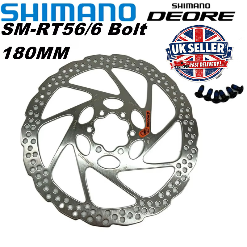 Shimano Deore SM RT56 Brake Disc 6 Bolt Mountain Bike 180Mm MTB Rotor UK Stock