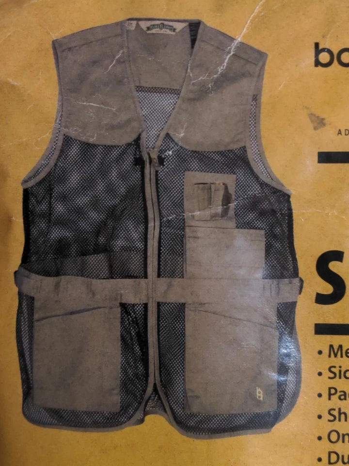 Bob Allen Vest Adult L/ XL Brown Canvas Mesh  Hunting Shootingj - Image 4 of 4