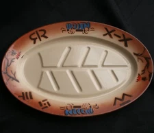 Vintage Enamelware Southwest Covered Wagon Meat Platter