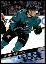 2020-21 Upper Deck Young Guns Maxim Letunov Rookie San Jose Sharks #487 R43