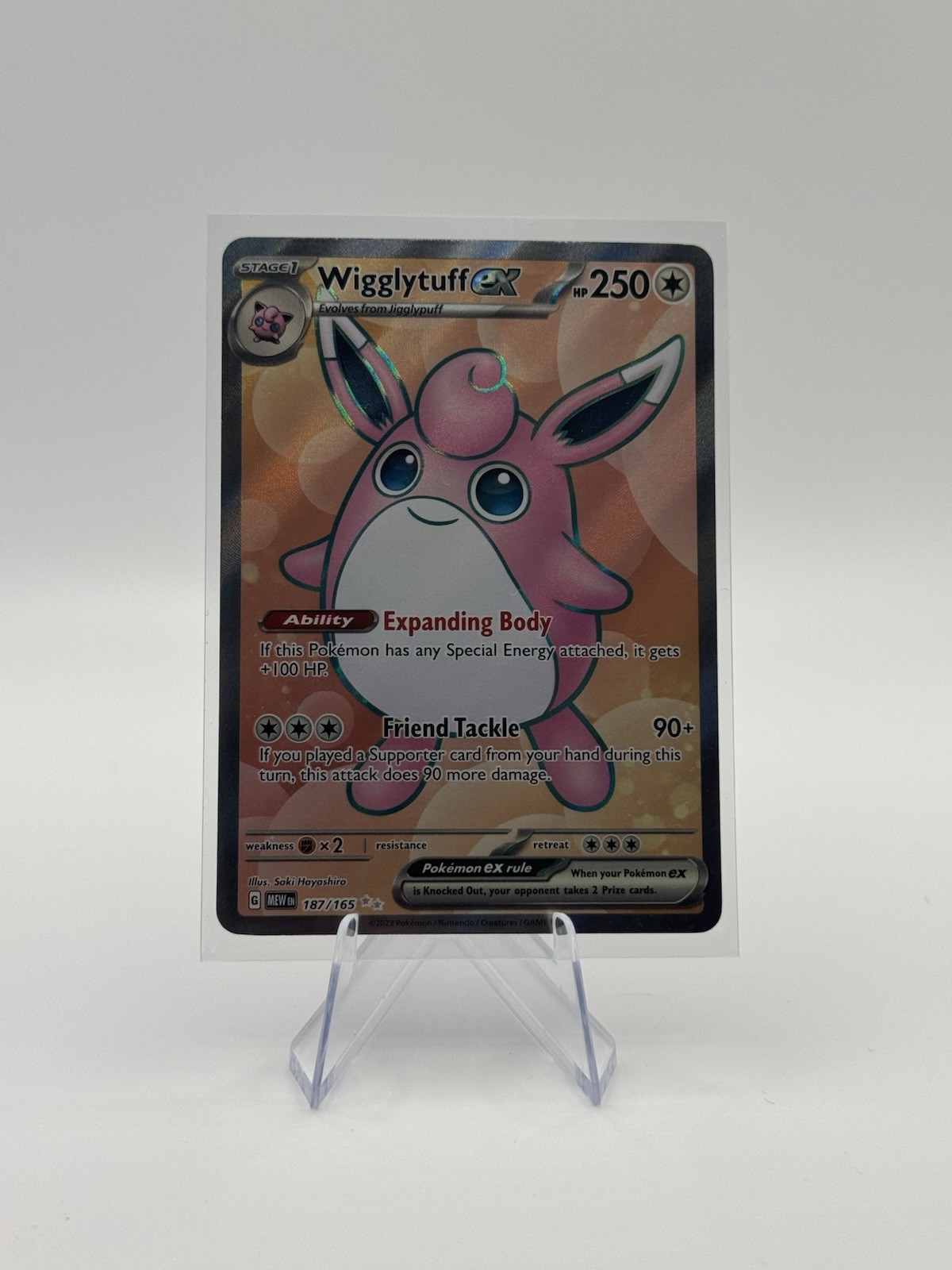 Wigglytuff ex 187/165 - Full Art Holo Rare Pokémon Scarlet & Violet 151 - NM