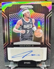 David Duke Jr 2024-25 Panini Prizm Silver Penmanship Auto #PNM-DDJ Spurs