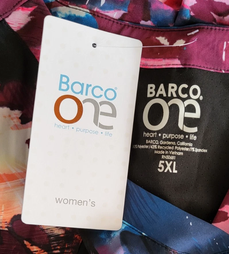NWT Barco One Multicolor Womens Scrub Shirt Size 5X - Image 3 of 4