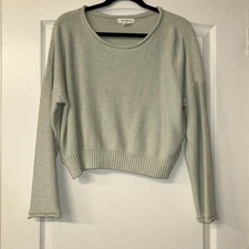 Club Monaco Cropped Sweater Light Green Large