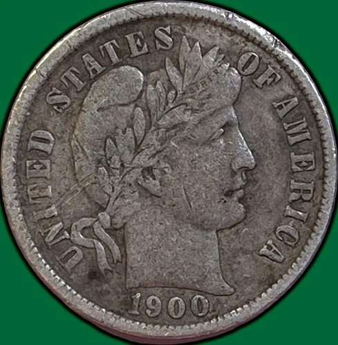 1900 Barber Dime Choice Very Fine VF+ Coin #35708