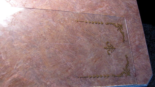 Original antike 31 Tage Uhr teilverziert Goldrand Türglas 7 7/8" mal 15 3/8" - Bild 3 von 5