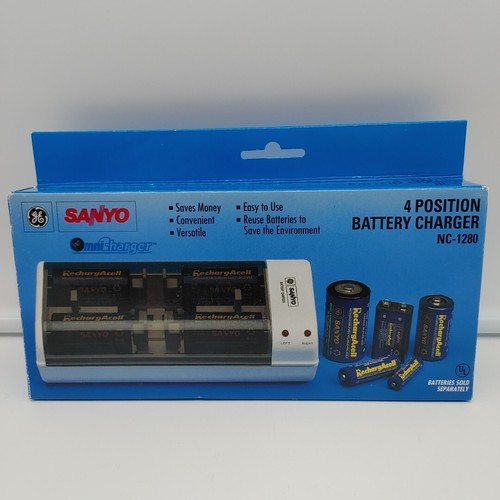 Ge Sanyo 4 Position Battery Charger NC-1280 OmniCharger New