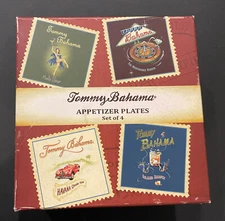 Tommy Bahama Appetizer Plates Set 4  Limited Production Ceramic Open Box