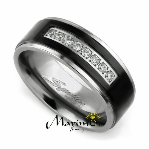 Hers & His 3 PC Rose Gold Stainless Steel Wedding Ring Set & Black Titanium Band - 第 3/10 張圖片
