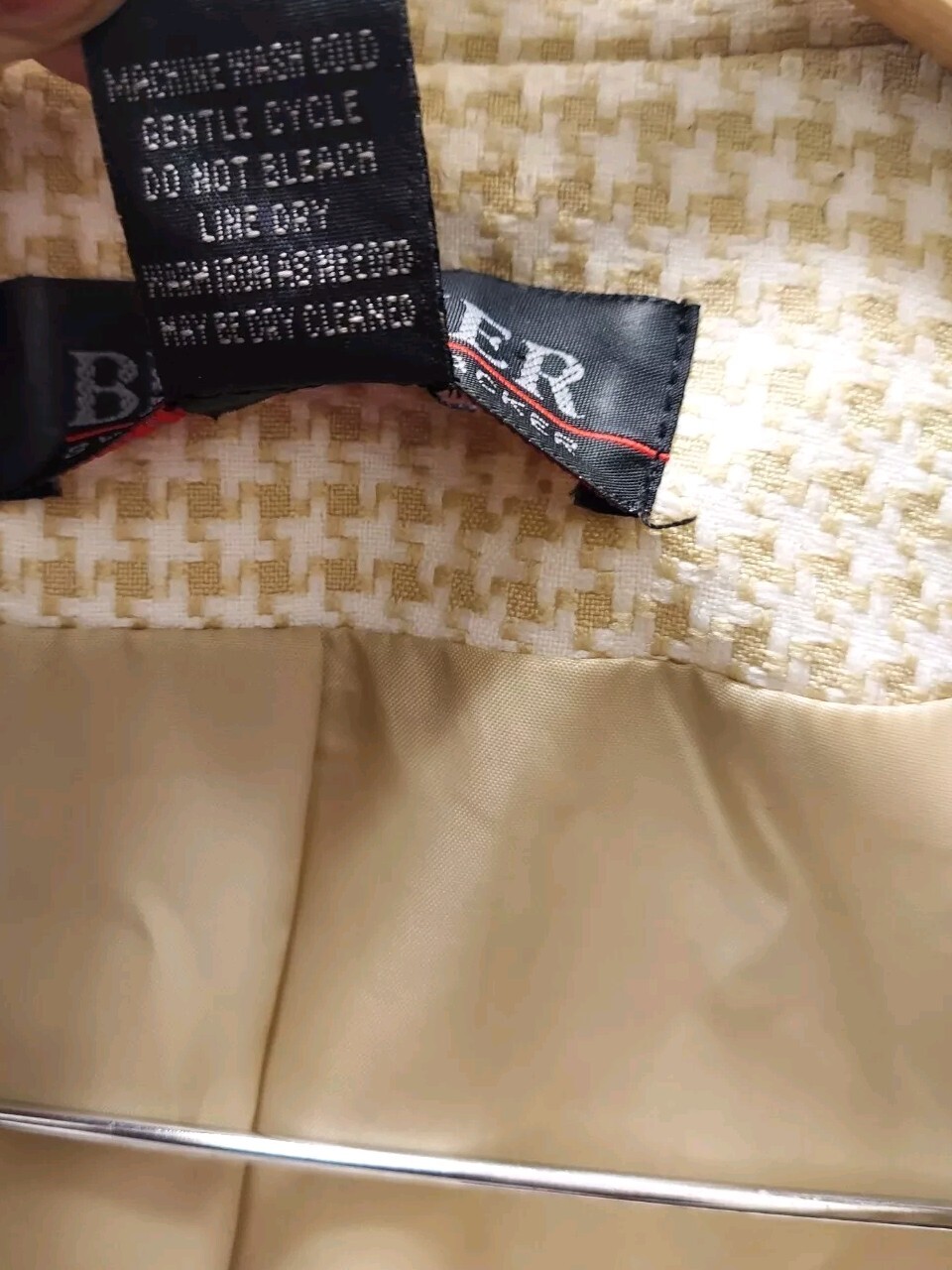 Blacker By Stanley Blacker Beige Houndstooth 2 Pi… - image 7