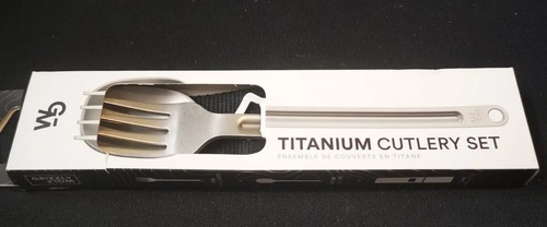 WOLF GRIZZLY Titanium Cutlery, Lightweight Fork and Spoon, Cutlery Set with Case - Picture 2 of 10