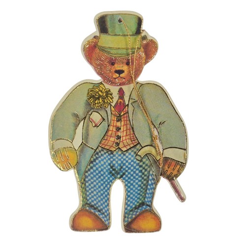 Teddy Bear Christmas Ornament Merrimack 1983 Vintage Die-Cut Victorian Holiday - Picture 4 of 6