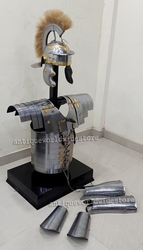 Rüstung Mittelalter Arm, Beinschutz Brustplatte Römer Helm Halloween Full Jacket Set - Bild 2 von 10