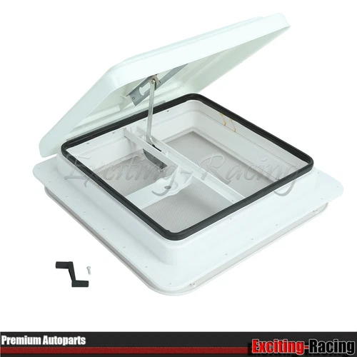 14" RV Roof Vent Kit for Camper Trailer Universal White Lid Interior Garnish