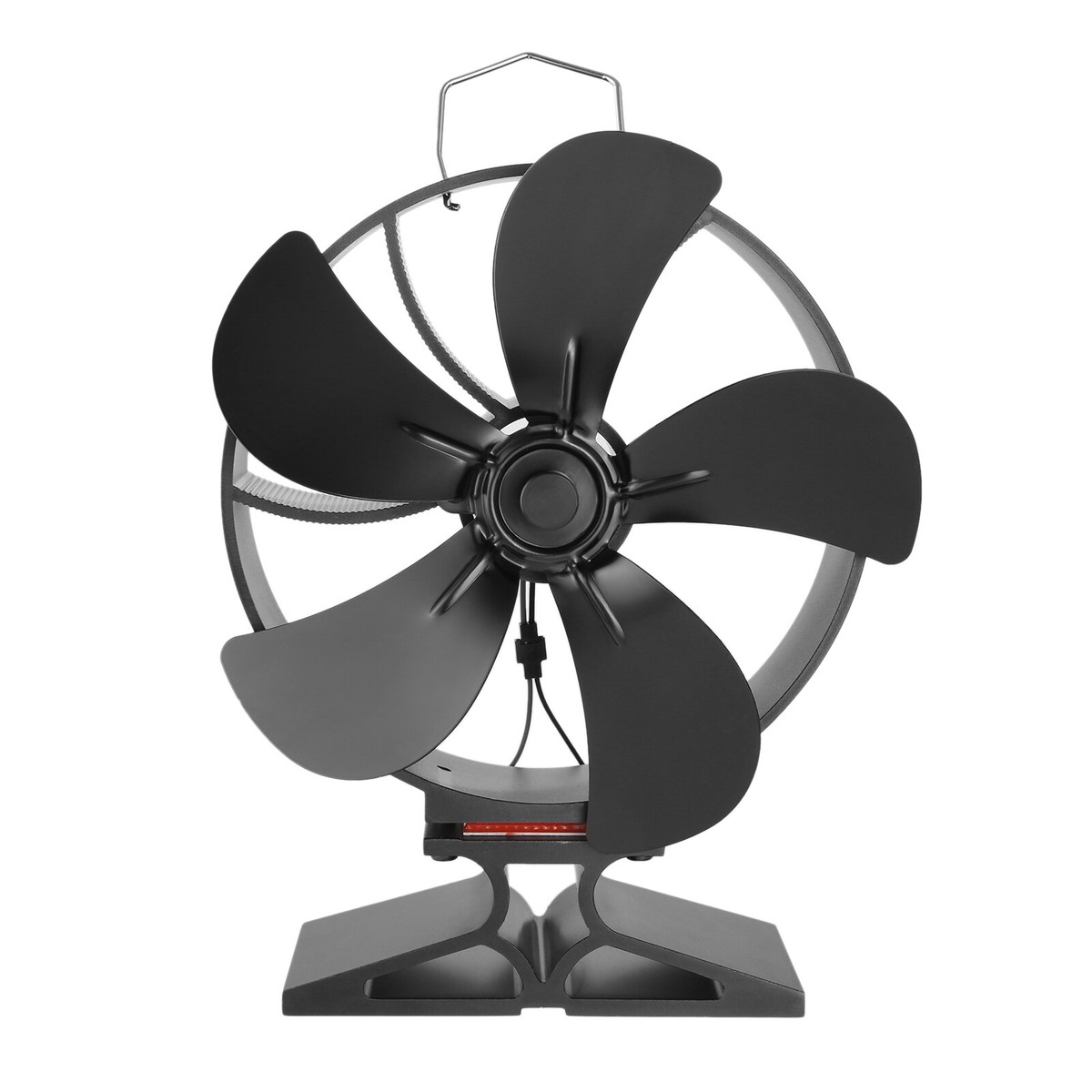 5-Blades Heat Powered Fireplace Fan Silent u0026 Heat-resisting with  Thermometer | eBay